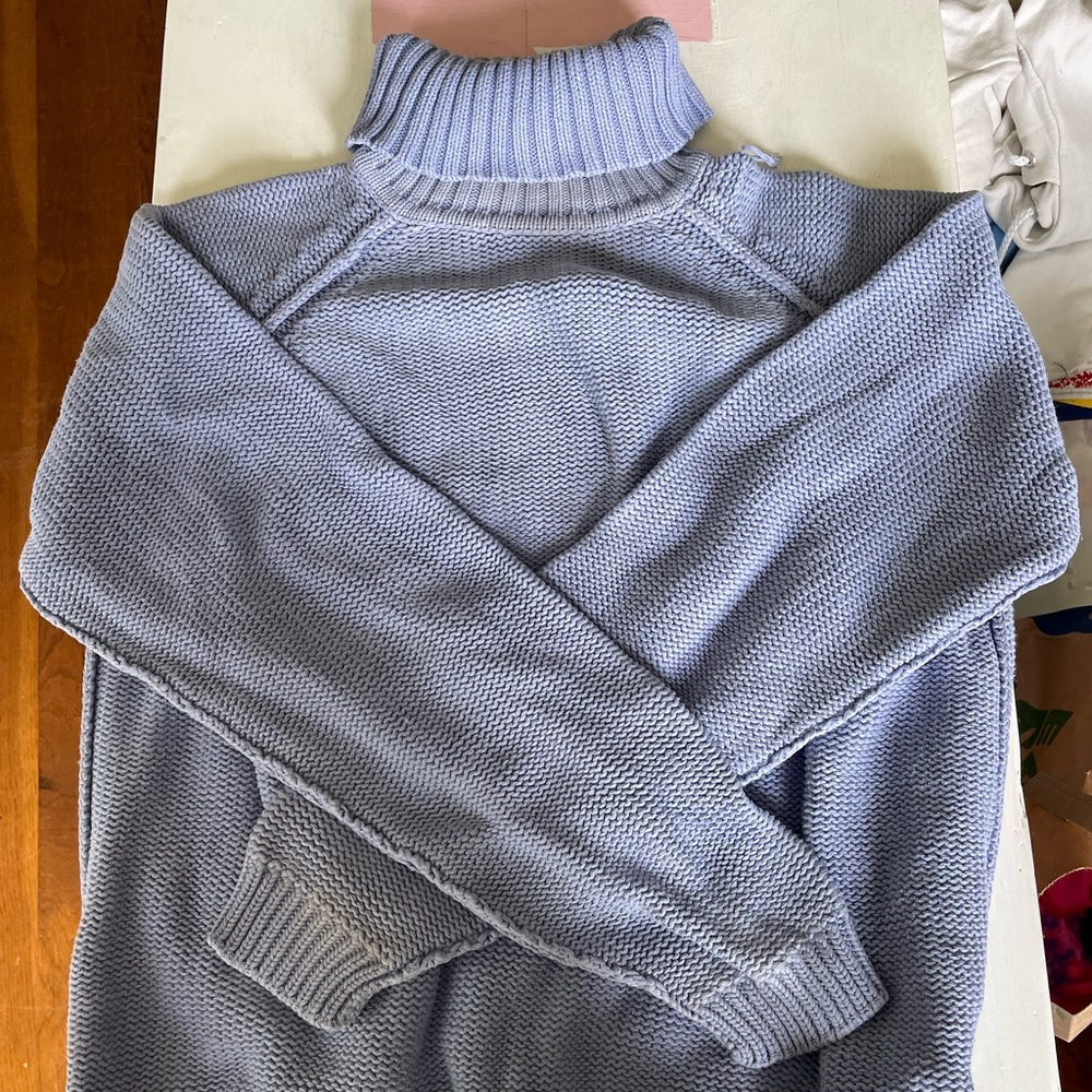 Blue turtle neck sweater